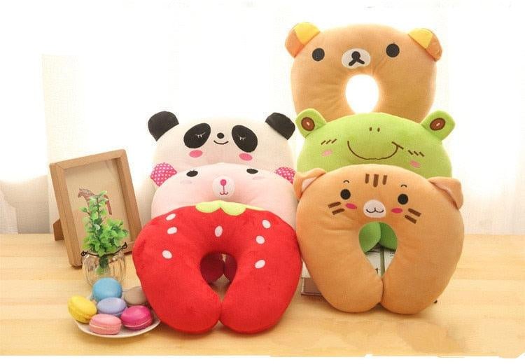 Kid-Friendly Ergonomic Cartoon U-Shaped Travel Pillow - 3ozs