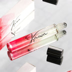 Two 'Known' perfume bottles with gradient pink to white design on a light gray background.