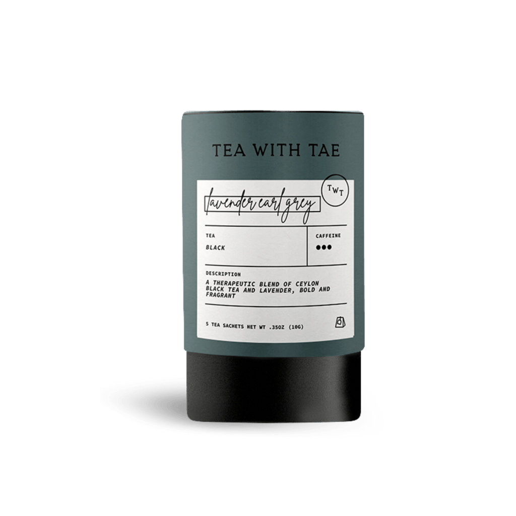 Lavender Earl Grey Mini Tea Tube in a travel-friendly container