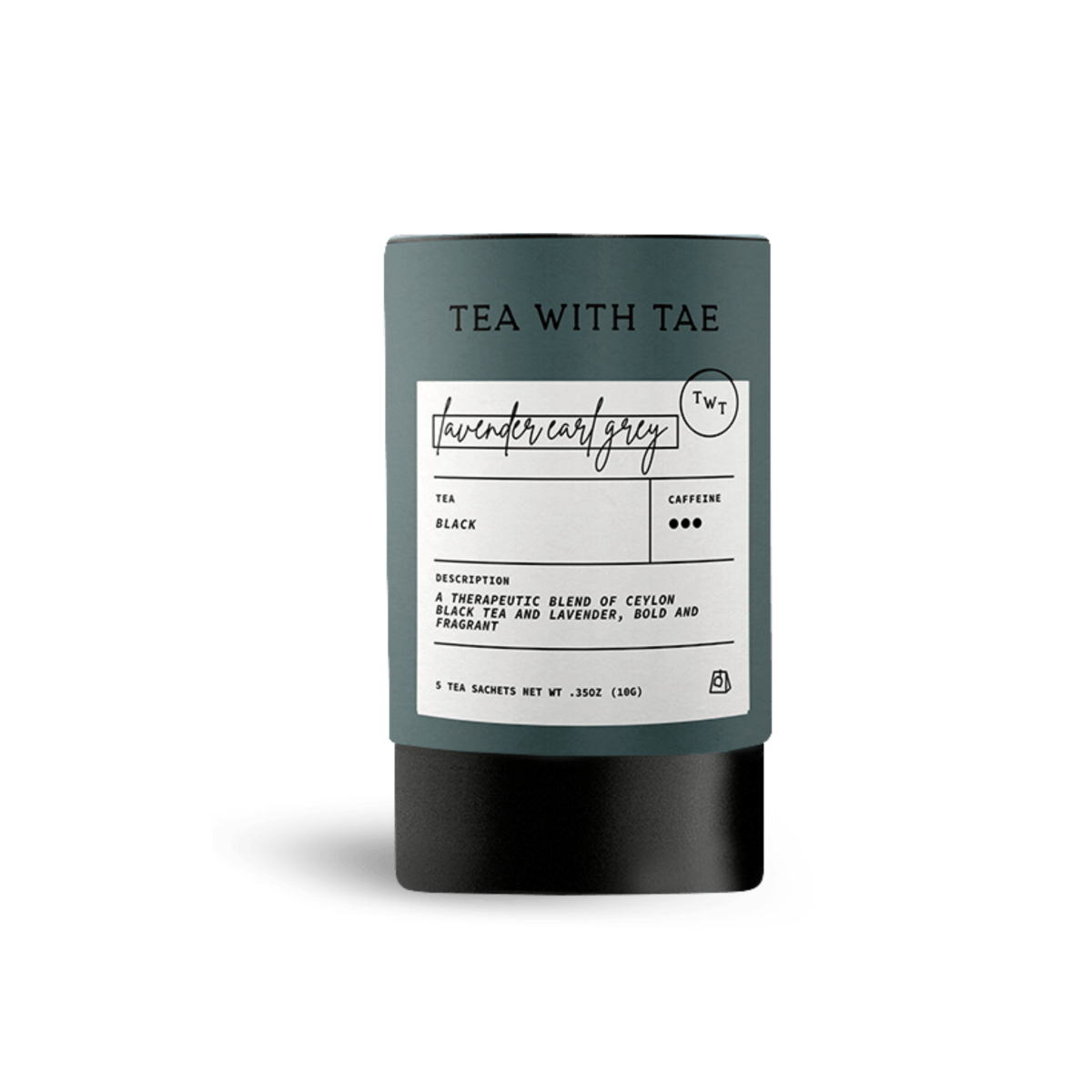 Lavender Earl Grey Mini Tea Tube in a travel-friendly container