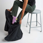 Layover™ Travel Blanket - Packable & Puffy | Black in use