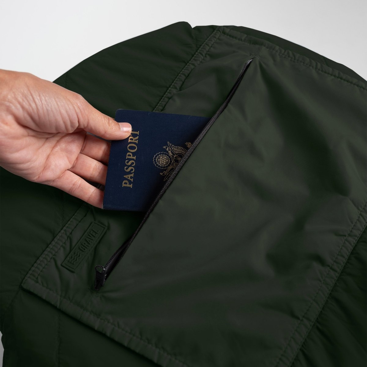 Layover™ XL Travel Blanket | Spruce with pocket for passport