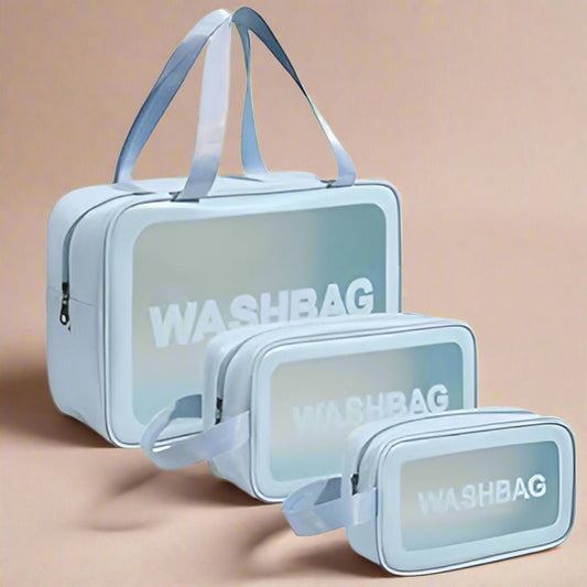 Makeup Pouch Set – 3 - Piece Travel Toiletry Organizers - 3oz Essentials