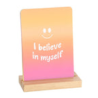 Mindful Moments Affirmation Cards – 10 Messages + Wooden Stand