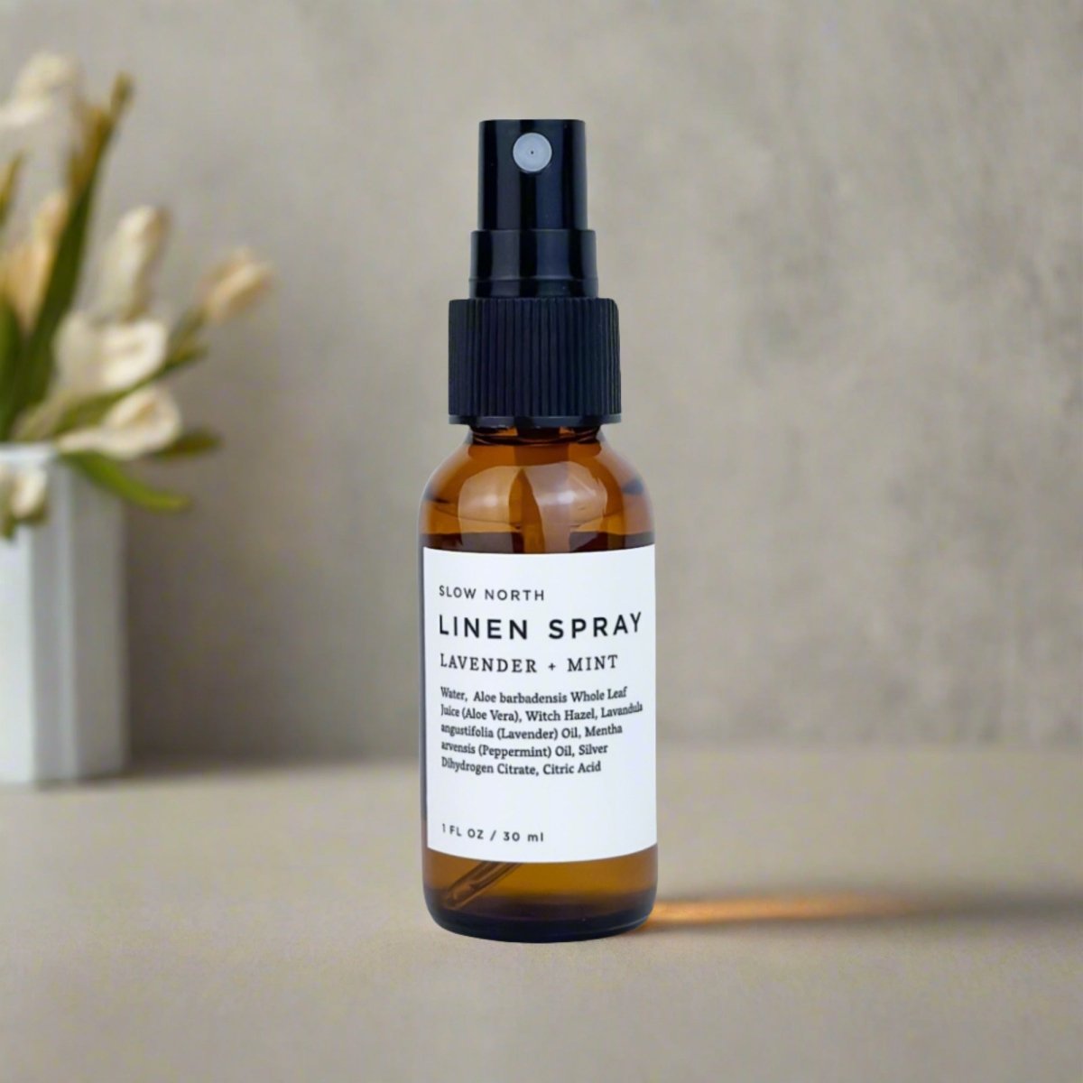 Mini Linen Spray - Lavender & Mint for travel size essentials.