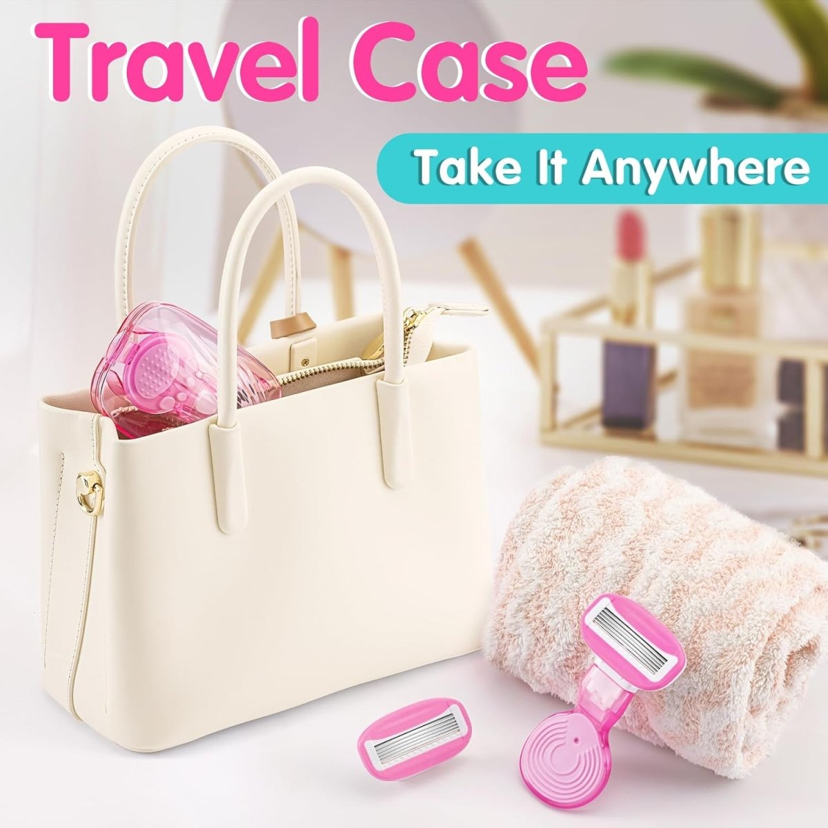 Morning After Travel Razor for Women in a stylish travel case