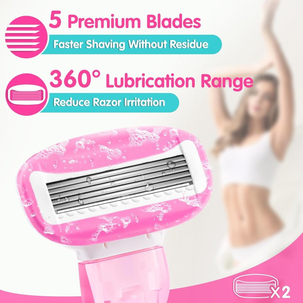 Morning After Travel Razor for Women with 5 premium blades
