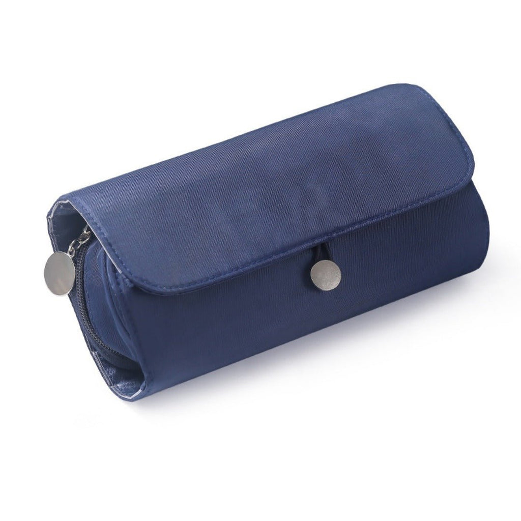 Multi-Function Folding Beauty & Brush Bag in navy color