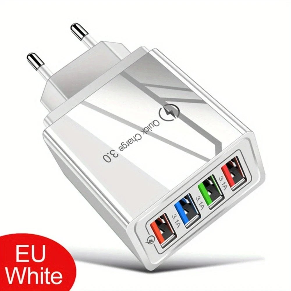 Multi-Port Travel Fast Charger (4-Port) with four USB-A ports.