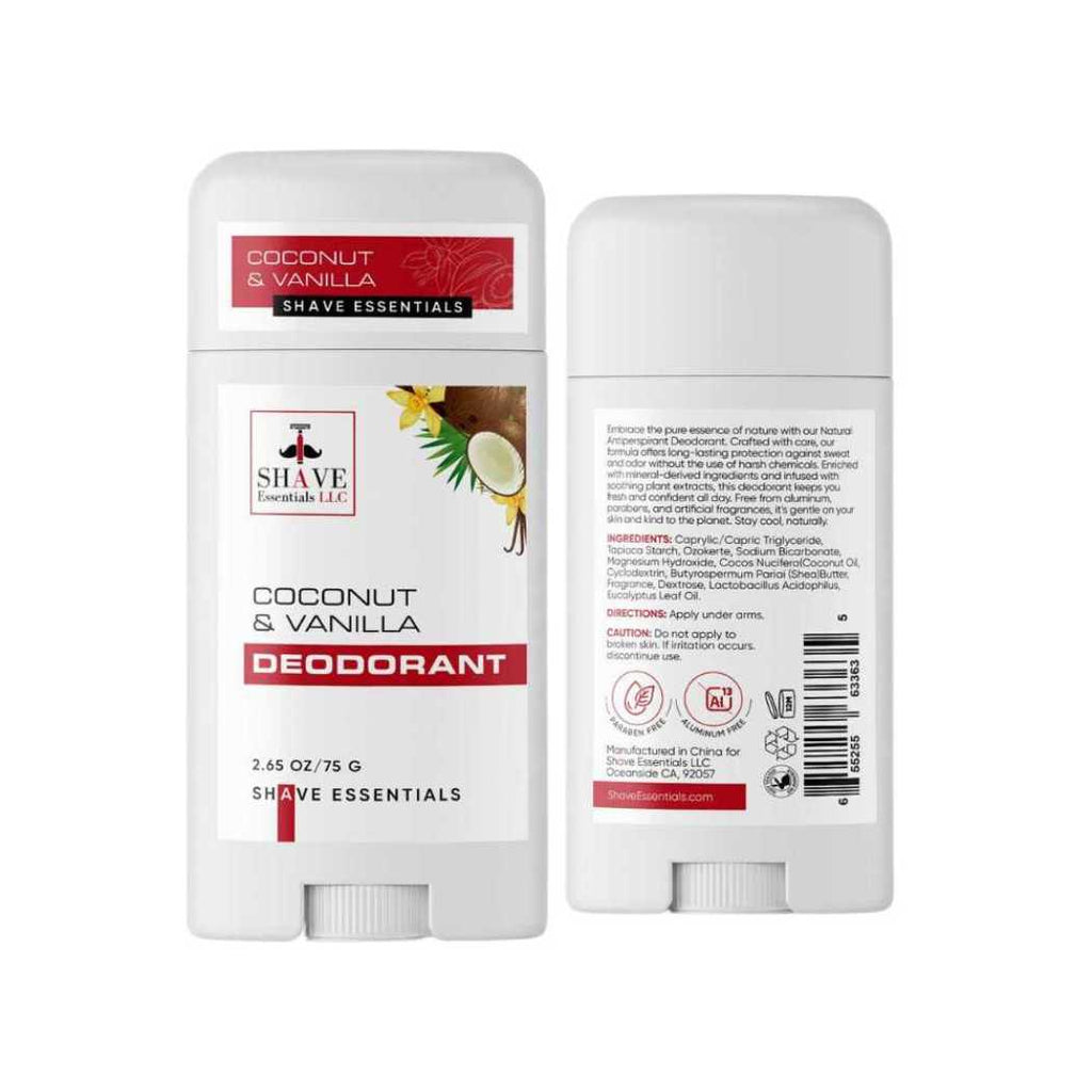 Natural Deodorant in Coconut & Vanilla for travel size essentials