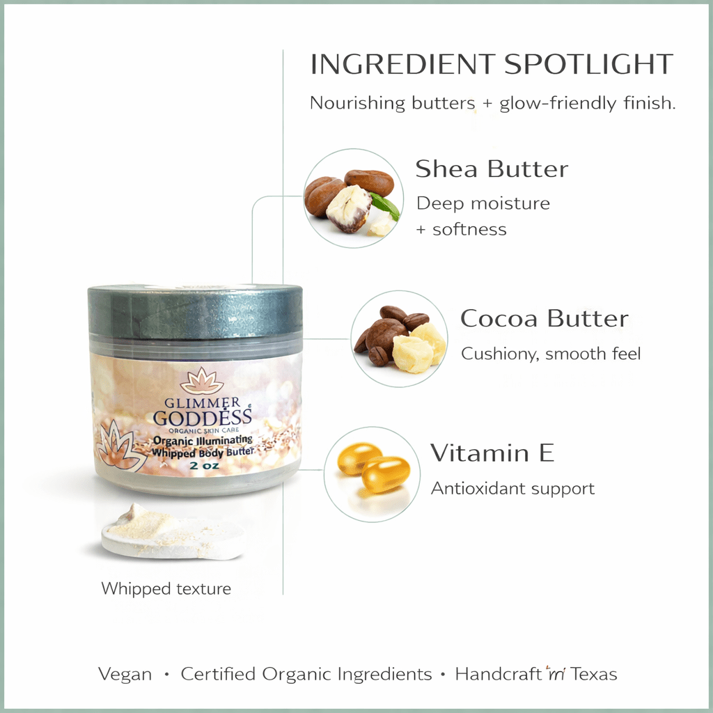Organic Shimmering Body Butter (2 oz) - 3ozs