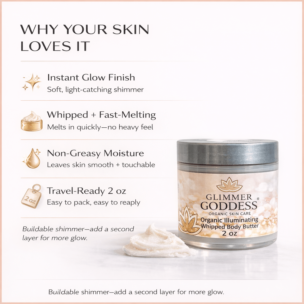 Organic Shimmering Body Butter (2 oz) - 3ozs