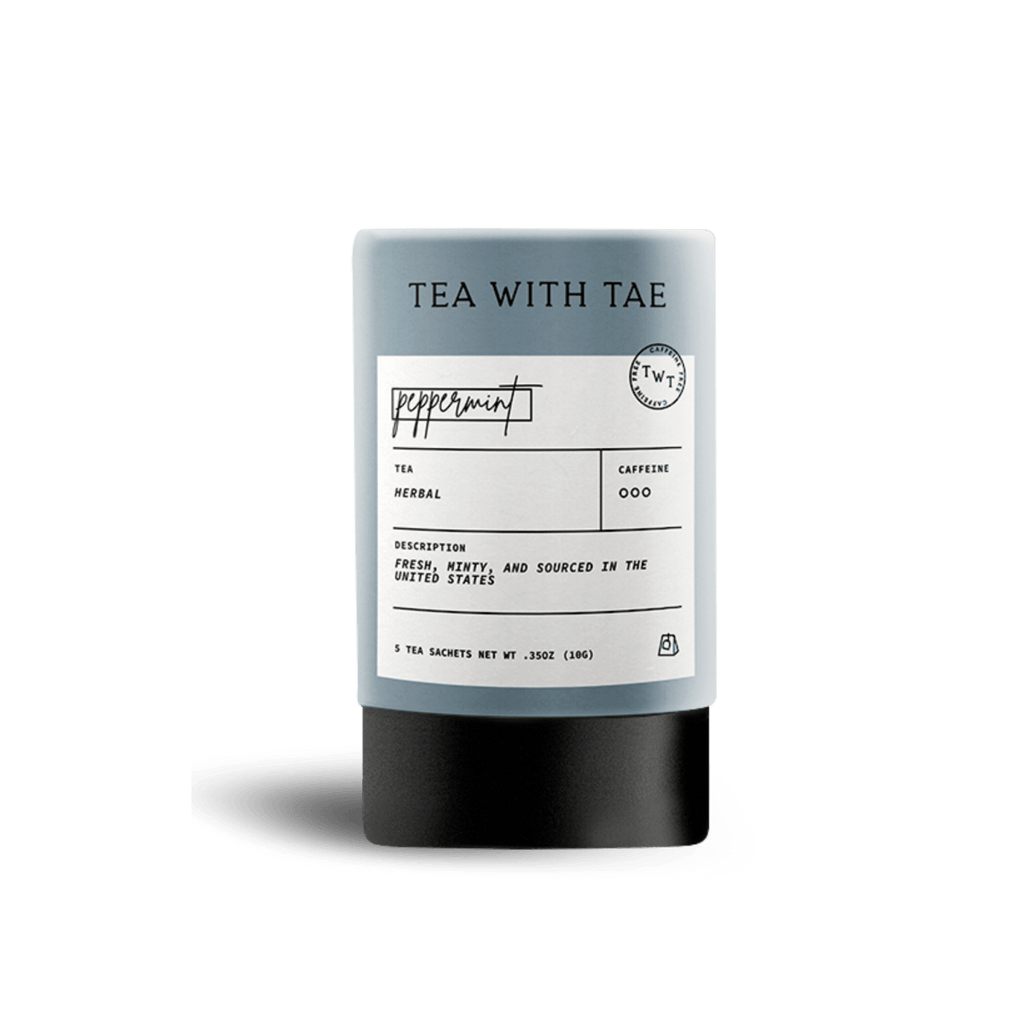Peppermint Mini Tea Tube – Crisp Herbal Blend (5 Sachets) - travel size essentials