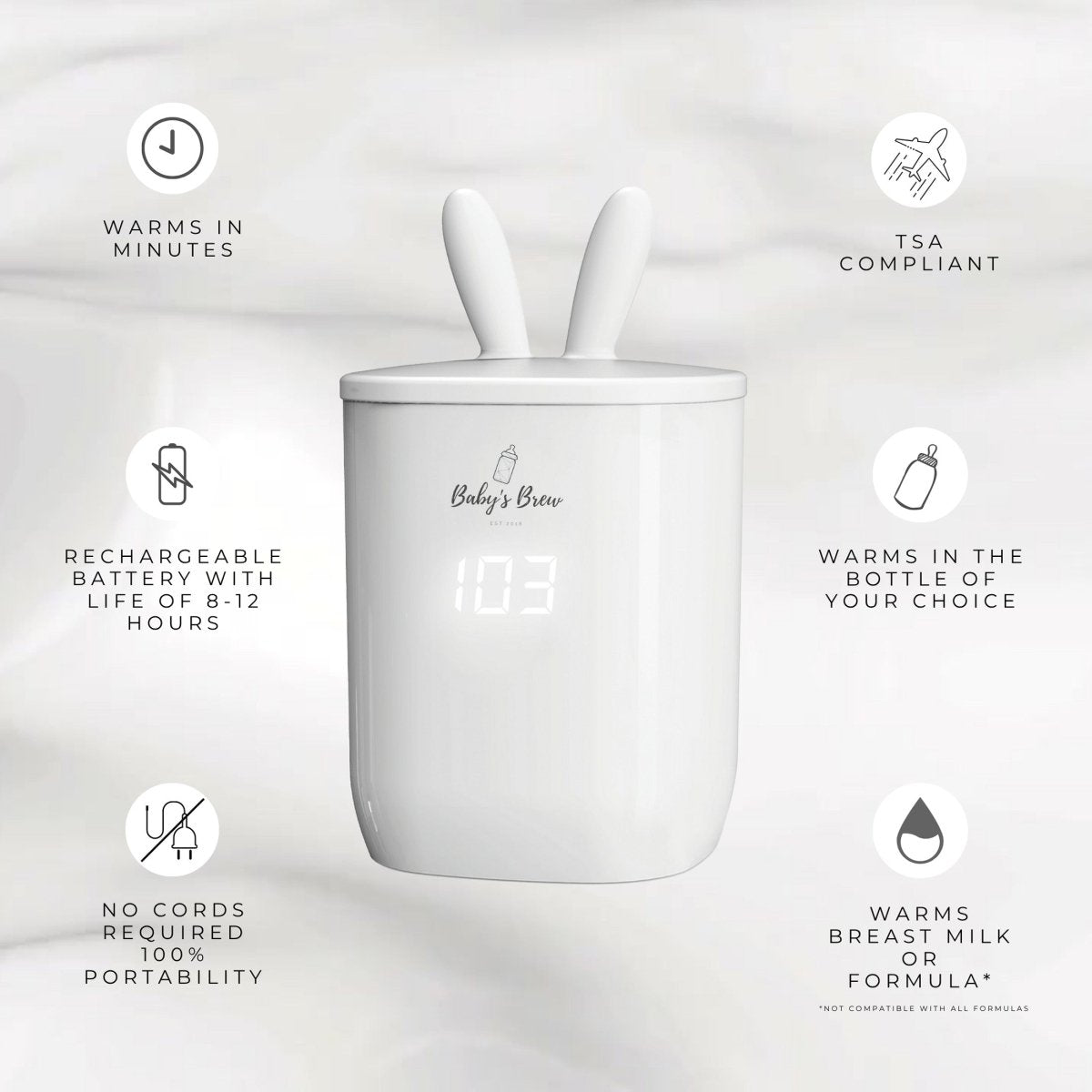 Portable Bottle Warmer Pro 3.0 | All - in - One Bundle (Warmer + 4 Adapters) - 3ozs