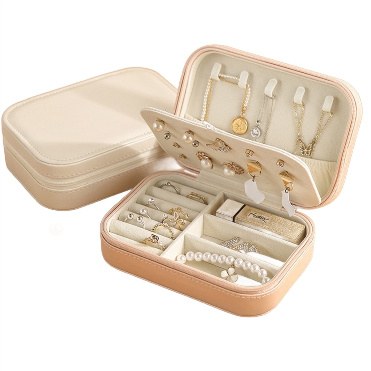 PU Leather Travel Jewelry Organizer for compact travel essentials