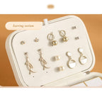 Earring section of PU Leather Travel Jewelry Organizer