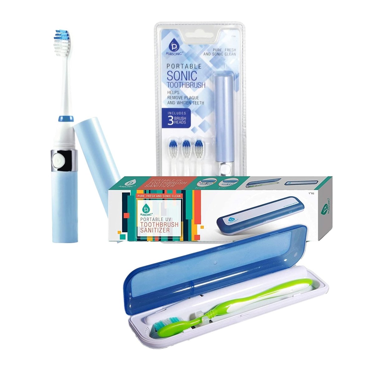 Pursonic Hygiene Duo: Sonic Toothbrush & UV Sanitizer - 3ozs