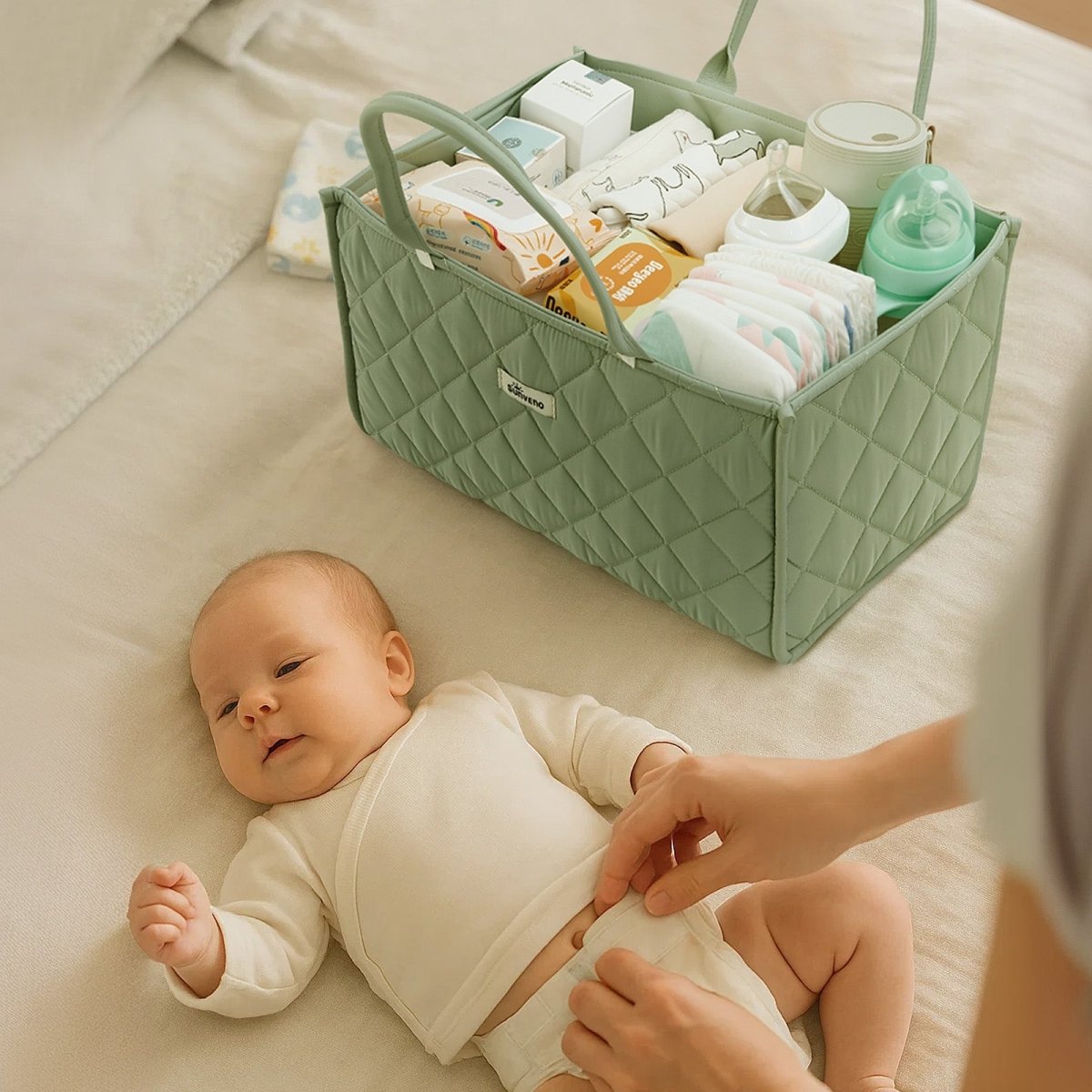 Quilted Diaper Caddy Organizer - 3ozs