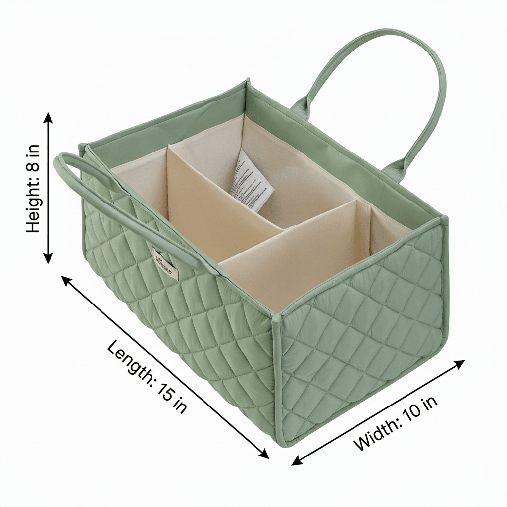 Quilted Diaper Caddy Organizer - 3ozs
