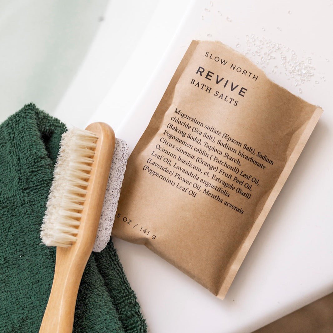 Revive Bath Salts - 5 oz Single in a biodegradable pouch with a brush.