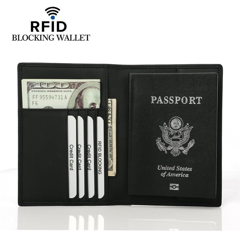 RFID Shielded Passport Wallet – Waterproof PU Travel Organizer - 3oz Essentials