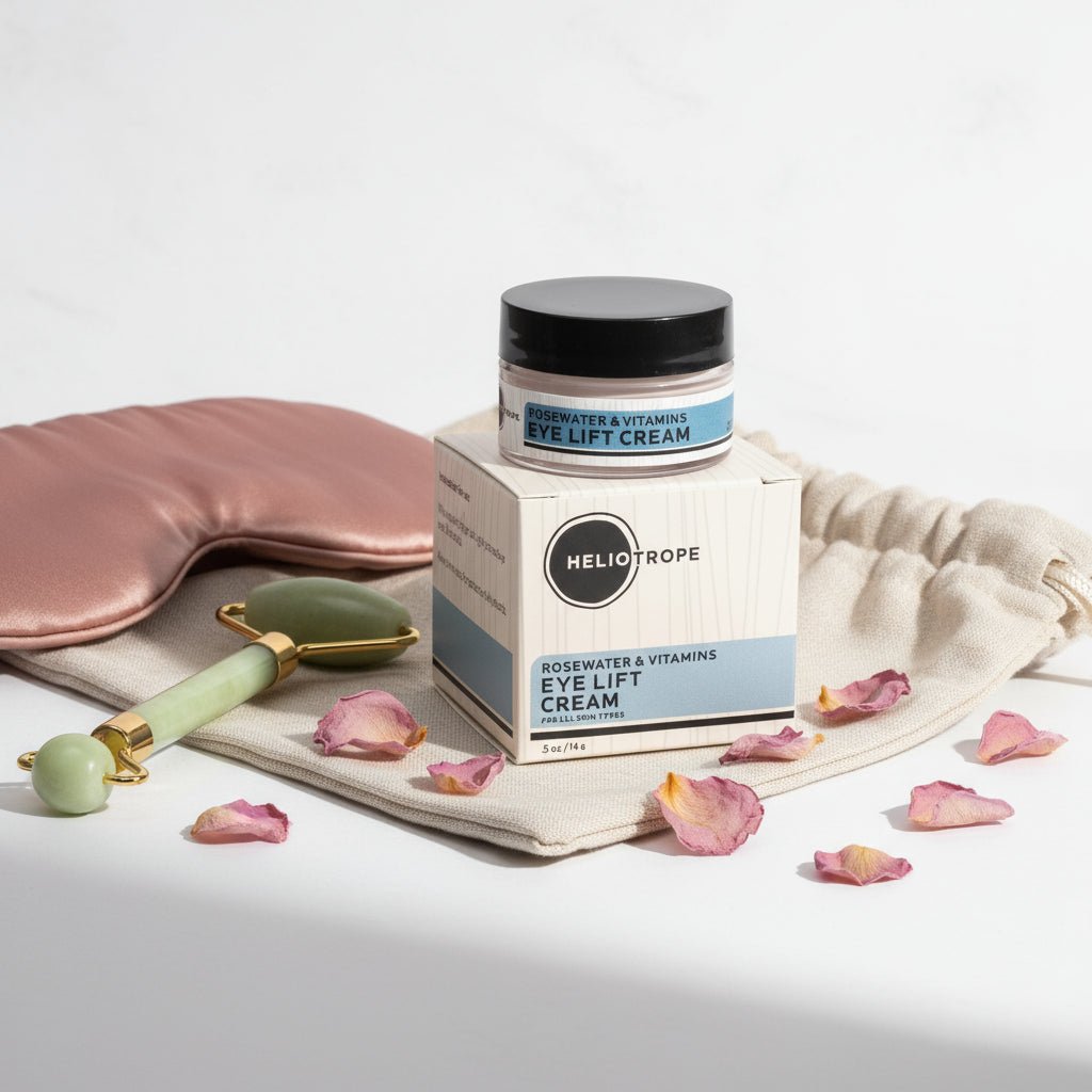 Rosewater & Vitamins Eye Lift Cream in travel friendly packaging