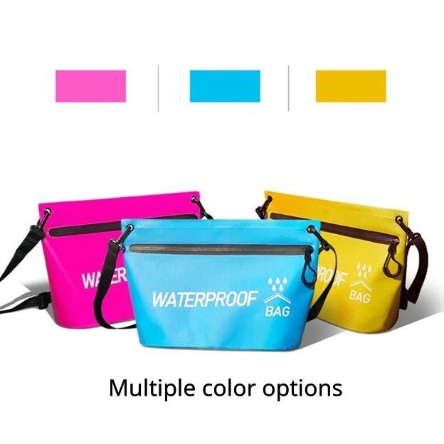 Scione Waterproof Beach Bag – 5L Dry Travel Carryall in pink, blue, and yellow colors