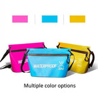 Scione Waterproof Beach Bag – 5L Dry Travel Carryall in pink, blue, and yellow colors