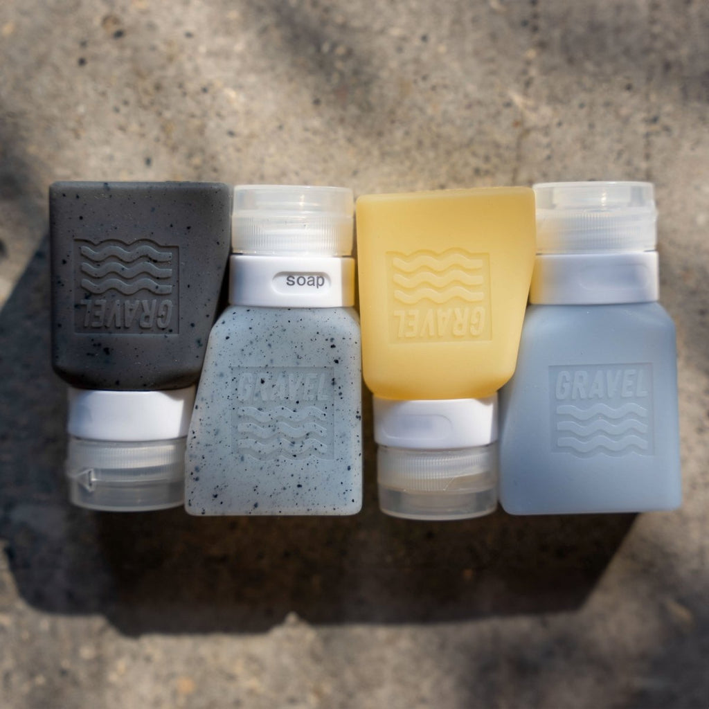 SET | TSA Approved Shower Bag & 4 Bottles for travel size essentials