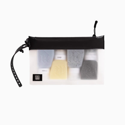 SET | TSA Approved Shower Bag & 4 Bottles - 3oz Essentials