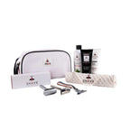 Shave Essentials Grooming Kit with Travel Bag, TSA approved toiletries and compact travel essentials.