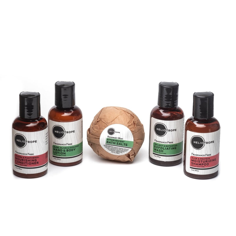 Small Body & Hair Care Basket with travel size essentials