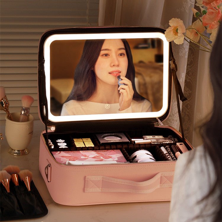 Smart LED Cosmetic Case with 4K Mirror - 3ozs