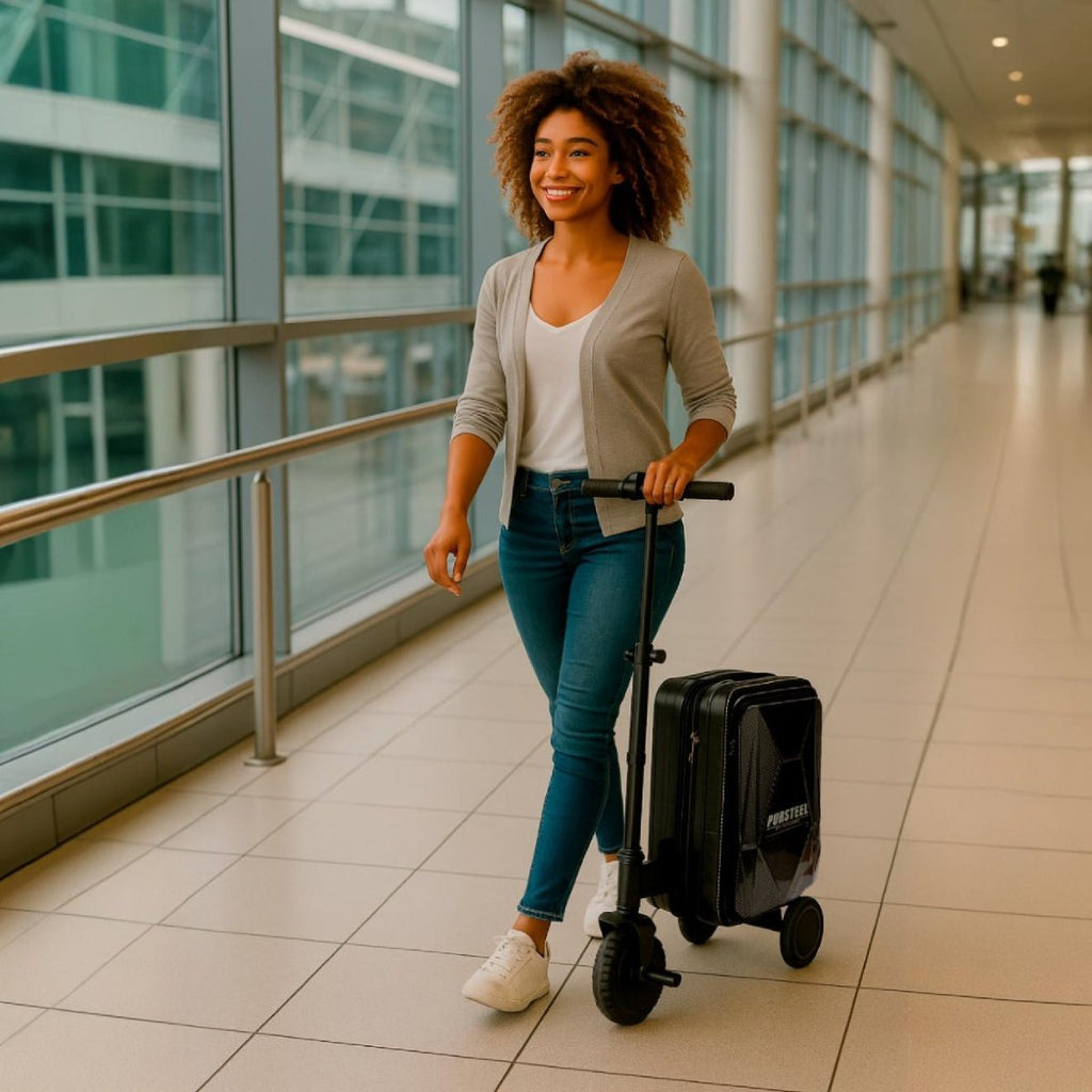 Smart Tech & Comfort Travel Bundle: Electric Luggage, Tracker & Pillow - 3ozs