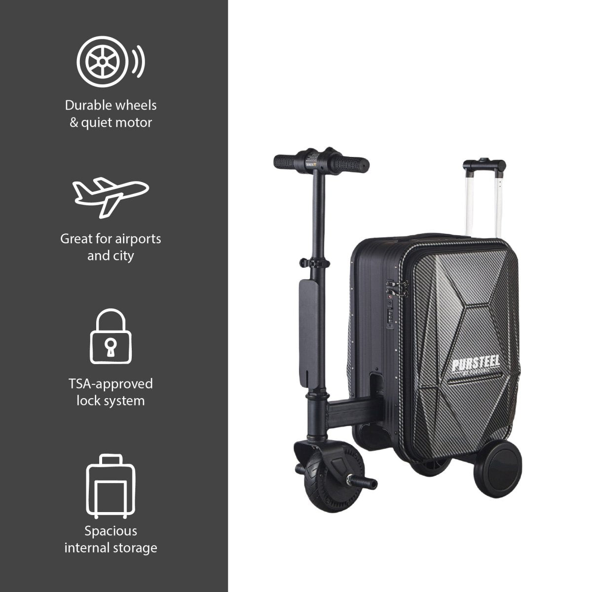 Smart Tech & Comfort Travel Bundle: Electric Luggage, Tracker & Pillow - 3ozs
