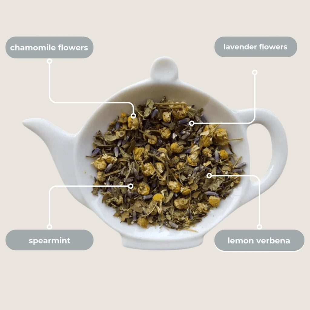 Spa Bliss Mini Tea Tube – Calming Herbal Blend herbs