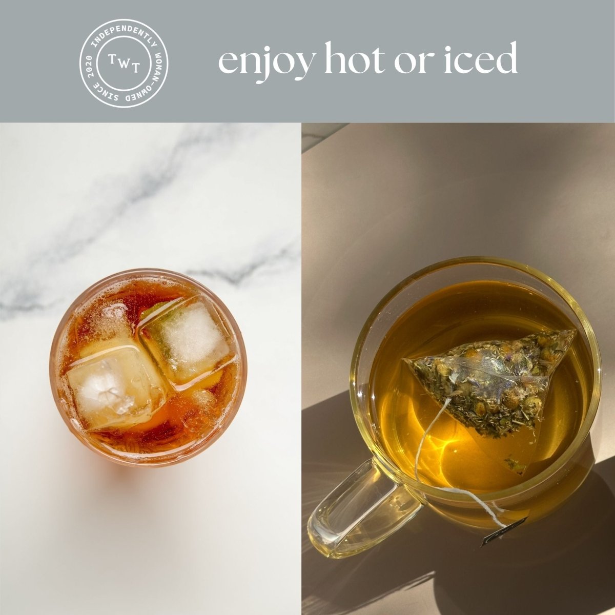 Spa Bliss Mini Tea Tube – Calming Herbal Blend (5 Sachets) hot or iced tea options