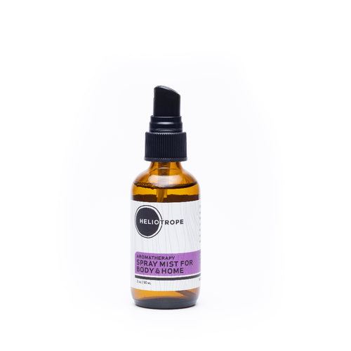Aromatherapy Spray Mist for Body & Home in amber bottle.