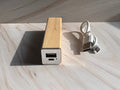 Square Tube Maple Power Bank – Compact 2200mAh Charger with USB cable