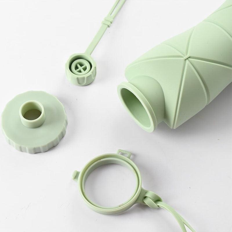 The 600ml Collapsible Adventure Bottle cap and parts
