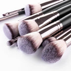 The Essentials 15-Piece Matte Black Makeup Brush Set close-up