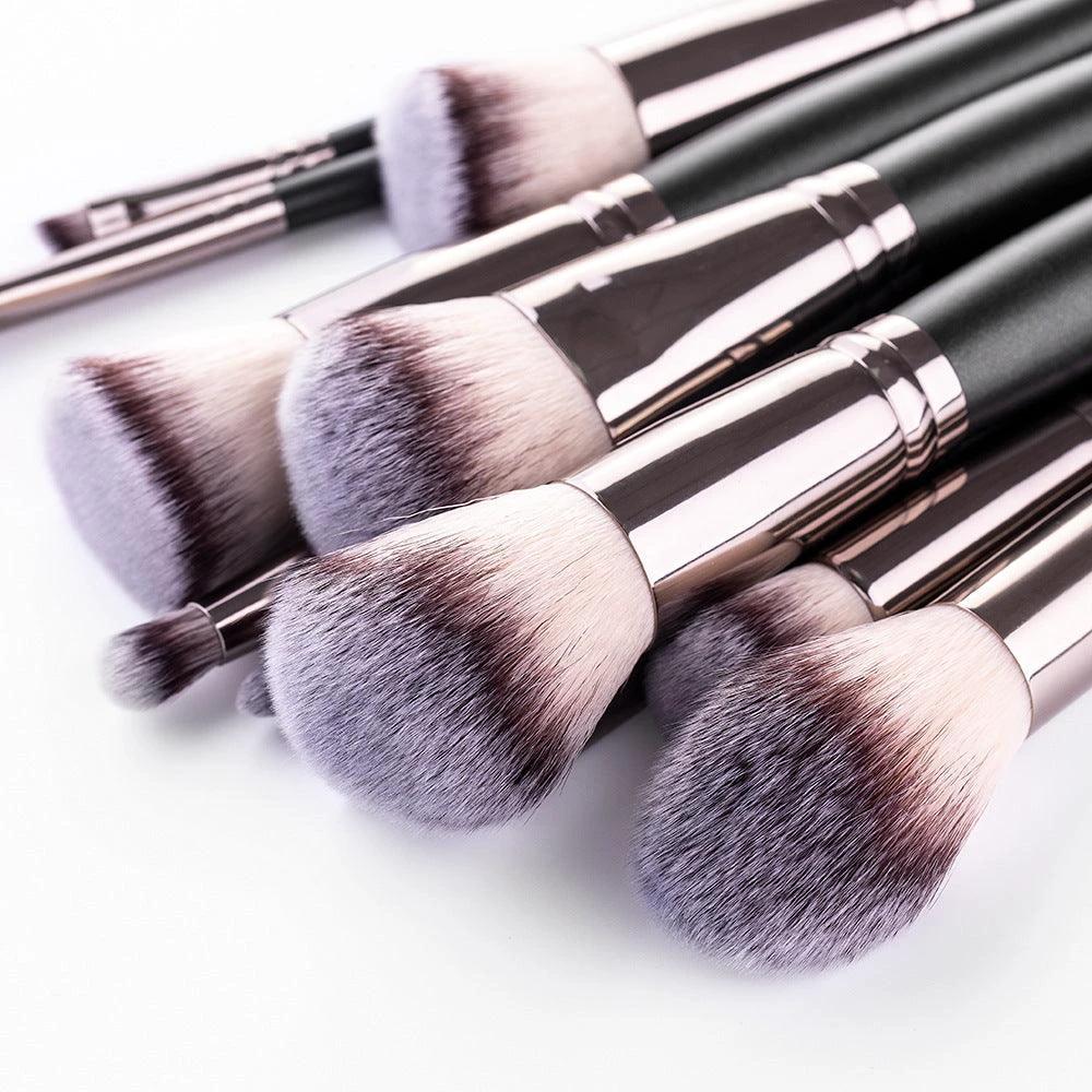 The Essentials 15-Piece Matte Black Makeup Brush Set close-up