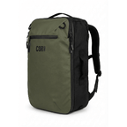 Green and black backpack with 'COR' logo on a white background
