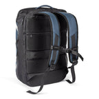 Black and blue backpack on a white background