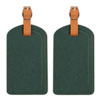 The Luggage Tag in green PU leather, stylish and durable