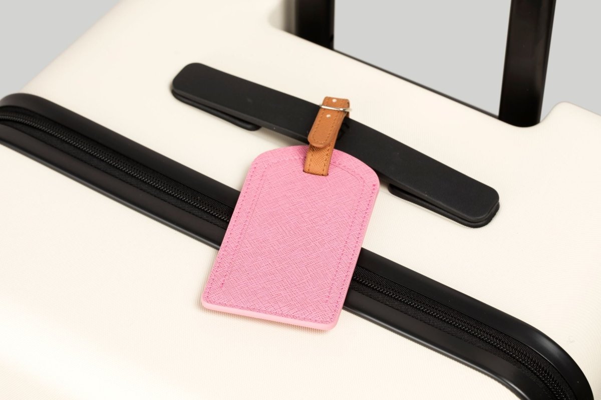 The Luggage Tag on a suitcase, perfect for travel size essentials.