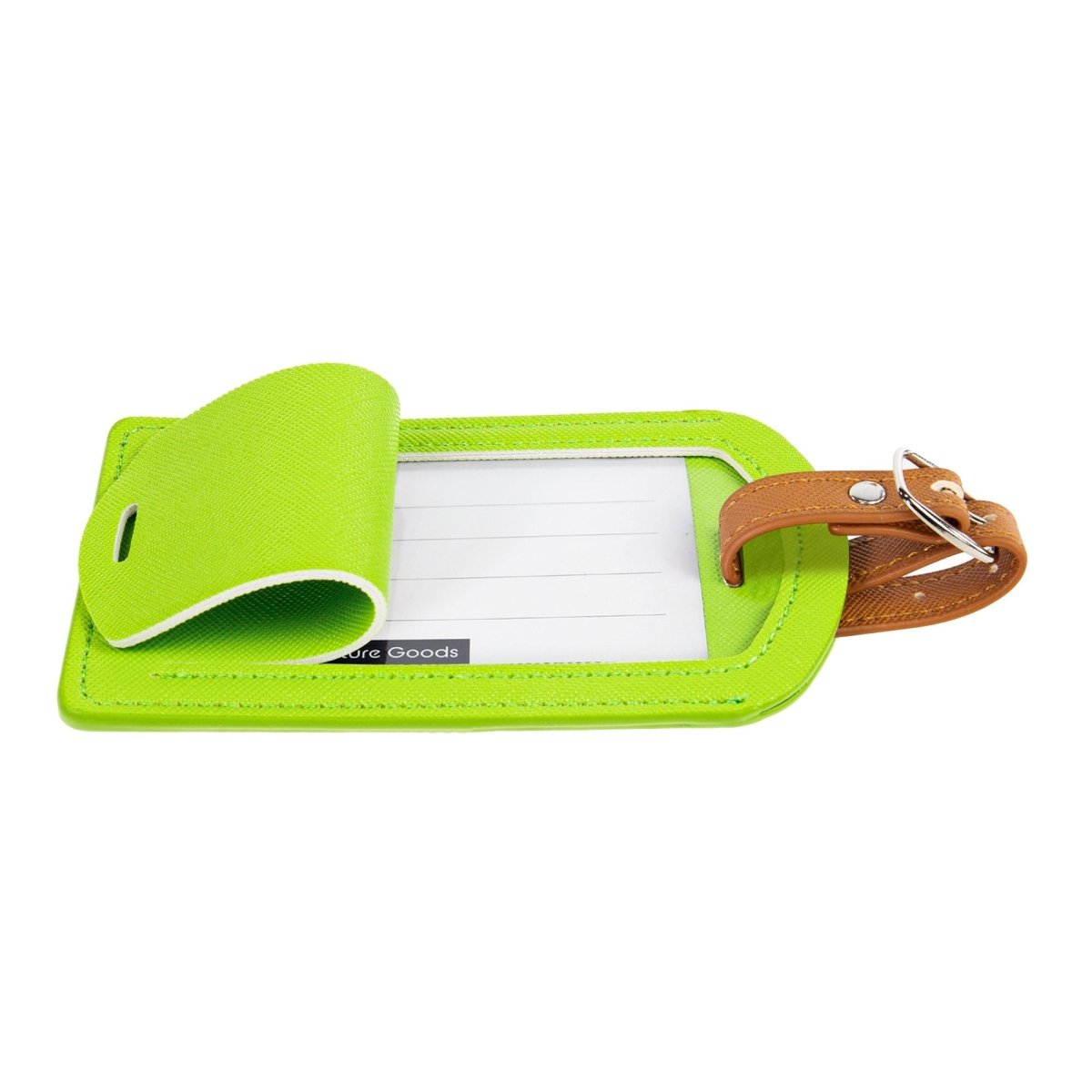 The Luggage Tag in vibrant green color for easy travel identification