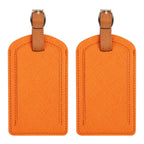 The Luggage Tag in vibrant orange color for easy travel identification.