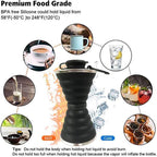 The Minimalist 500ml Folding Bottle with hot and cold drinks