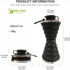 The Minimalist 500ml Folding Bottle dimensions and features